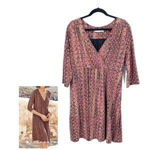 Peruvian Connection Margaux V Neck Cross Front Dress Size XL